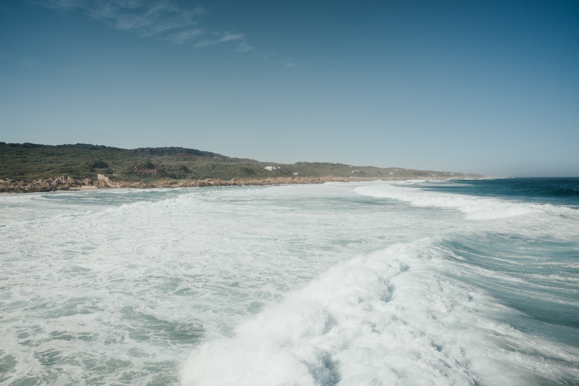 Surf rolling in along the Cape St Francis coast